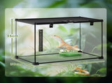 Glass Reptile Terrarium Insect Breeding Tank Vivarium Habitats with Thermometer for Lizards, Horned T3398P349997
