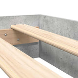 Bookcase Bed Concrete grey 180 x 200 cm Engineered wood 3335746