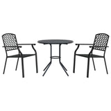 Stackable Garden Chair Set 3 pcs Anthracite Powder-coated Steel 3283768