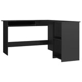 L-Shaped Corner Desk High Gloss Black 120x140x75 cm Engineered Wood 800754