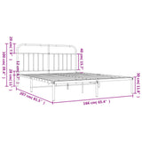 Bed Frame White Powder-Coated Steel Double Bed Frame 352630