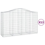Arched Gabion Baskets 13 pcs 200x50x120/140 cm Galvanised Iron 3145672