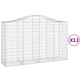 Arched Gabion Baskets 13 pcs 200x50x120/140 cm Galvanised Iron 3145672