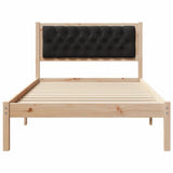 Bed Frame with Headboard Black 100 x 200 cm Solid Pine Wood 878211