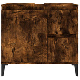 Bathroom Cabinet Smoked Oak 65x33x60 cm Engineered Wood 819833