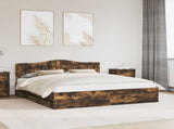 Bed Frame with Drawer Smoked Oak 180 x 200 cm Engineer Wood 3412981