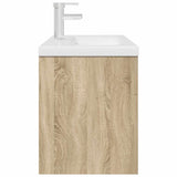 Bathroom Sink Cabinet with Built-in Basin and Faucet Sonoma Oak 3325015