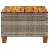 Garden Table Grey 55x55x36 cm Poly Rattan Acacia Wood 365909