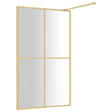 Walk-in Shower Wall with Clear ESG Glass Gold 118x195 cm 154949