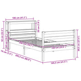 Bed Frame with Headboard without Mattress 100x200 cm 3305939