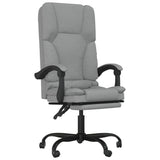 Massage Reclining Office Chair Light Grey Fabric 349806