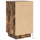 Bedside Cabinet with LED Lights Smoked Oak 38x34x65 cm 861305