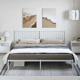 Metal Bed Frame without Mattress with Headboard White 193x203cm 350937