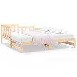 ZNTS Pull-out Day Bed without Mattress 2x cm Solid Wood Pine 820746