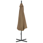 ZNTS Cantilever Garden Parasol with Steel Pole 300 cm Taupe 44876