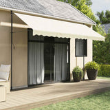 Retractable Awning Cream 400x150 cm Fabric and Steel 368749