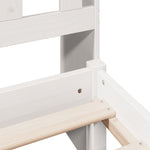 ZNTS Bookcase Bed without Mattress White 90x200 cm Solid Wood Pine 3321829