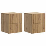 Wall-Mounted Bedside Cabinet 2 pcs Artisan Oak Engineered Wood 898484