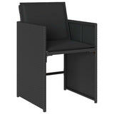 17 Piece Garden Dining Set with Cushions Black Poly Rattan 3211243