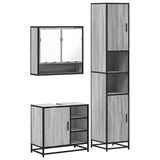 3 Piece Bathroom Furniture Set Grey Sonoma Engineered Wood 3301118