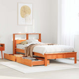 Bookcase Bed without Mattress Wax Brown 100x200 cm Solid Wood Pine 3309817