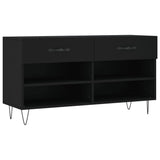 Shoe Bench Black 102x35x55 cm Engineered Wood 829733