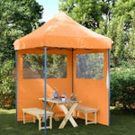 ZNTS Foldable Party Tent Pop-Up with 2 Sidewalls Orange 4004993