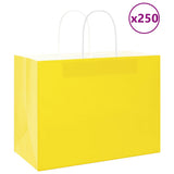 Paper Bags 250 pcs with Handles Yellow 32x17x25 cm 4101789