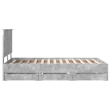 Bed Frame with Drawer Concrete Grey 120 x 200 cm Engineer Wood 3409485
