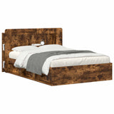 Headboard Cabinet with Storage Smoked Oak Engineered Wood 8001287