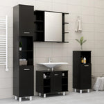 Bathroom Mirror Cabinet Black 80x20.5x64 cm Engineered Wood 802607
