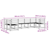 Outdoor Sofa Set 7 pcs White Solid Acacia Wood 3388138