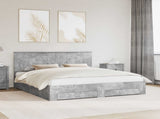 Bed Frame Concrete Grey 200 x 200 cm Engineered Wood 3409611