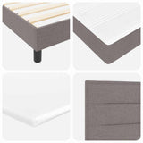 Box Spring Bed with Headboard Manual Taupe 200 x 200 cm Fabric 3341066