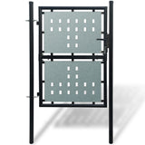 Black Single Door Fence Gate 100x200 cm 141689
