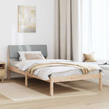 Bed frame Brown and light grey 100 x 200 cm Solid pine wood 878699