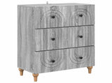 Drawer Cabinet Grey Sonoma 66 x 34.5 x 90 cm Engineered Wood 894151