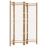 Folding 4-Panel Room Divider 160 cm Bamboo and Canvas 350624