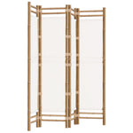 Folding 4-Panel Room Divider 160 cm Bamboo and Canvas 350624