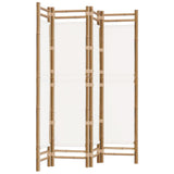 Folding 4-Panel Room Divider 160 cm Bamboo and Canvas 350624