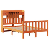 Bookcase Bed without Mattress Wax Brown 135x190 cm Double Solid Wood Pine 3321756