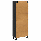Highboard with Drawer 2 pcs Black Oak Engineered Wood and Glass 3416221