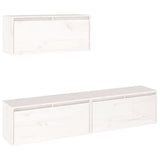 TV Cabinets 3 pcs White Solid Wood Pine 3100135