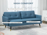 Modern Two Seater Sofa, Button Tufted Loveseat with Cushions and Steel Legs for Living Guest T3398P341444