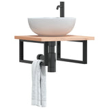 Basin Shelf Wall Mounted Steel and Solid Wood Beech 3302417