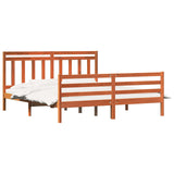 Bed Frame with Headboard Wax Brown 180 x 200 cm 3418142