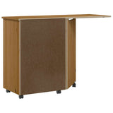 Rolling Cabinet with Desk MOSS Honey Brown Solid Wood Pine 4015791
