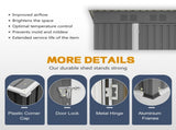 5x3 FT Outdoor Metal Storage Shed, Garden Tool Shed with 2 Vents, Weatherproof Color-Coated Steel, W5718P462144