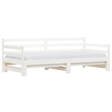 Daybed with Trundle without Mattress White 90x200 cm Solid Wood 836148