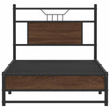 Bed Frame without Mattress Brown Oak 75x190 cm Small Single Engineered Wood 4107006